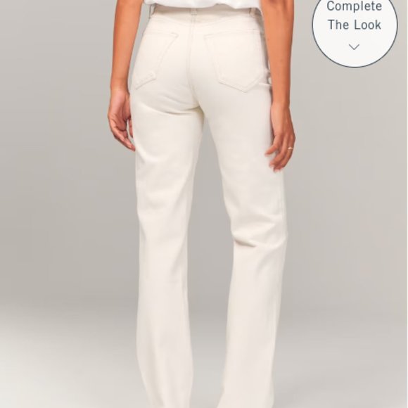 Abercrombie Mixed Fabric Ultra High Rise 90s Straight Jean 27 extra short - Picture 4 of 9